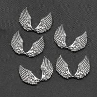 Stainless Steel Jewelry Cabochon, Wing Shape, silver color plated 