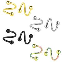 Stainless Steel Ear Piercing Jewelry, 316L Stainless Steel, plated, Unisex 1.2mm*8mm,3mm 