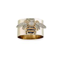 Rhinestone Zinc Alloy Finger Ring, fashion jewelry & Unisex & with rhinestone, golden 