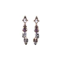 Zinc Alloy Rhinestone Drop Earring, with Plastic Pearl, gold color plated, with rhinestone 
