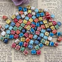 Speckled Porcelain Beads, Square, DIY 8mm 