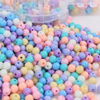 Solid Color Acrylic Beads, Round, injection moulding, DIY mixed colors 