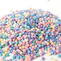 Solid Color Acrylic Beads, Round, injection moulding, DIY mixed colors 