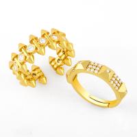 Zircon pavent l'anneau en laiton de doigt, avec zircone cubique, doré, 0.5cmuff0c1cm, Vendu par PC