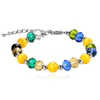 Cats Eye Bracelets, with Glass, Round, silver color plated, for woman .49 Inch 
