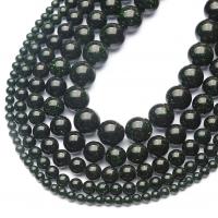 Green Goldstone Beads, Round, polished, DIY green 