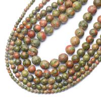 Unakite Beads, Round, polished, DIY 