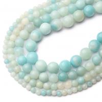 Perles amazonite, Rond, poli, DIY & normes différentes pour le choix, bleu, Vendu par brin