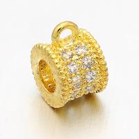 Brass Bail Beads, plated, micro pave cubic zirconia 3mmuff0c 