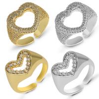 Cubic Zirconia Micro Pave Brass Finger Ring, plated, with cubic zirconia 
