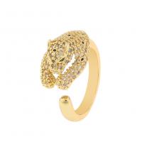 Cubic Zirconia Micro Pave Brass Finger Ring, gold color plated & micro pave cubic zirconia & for woman 