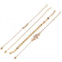 Zinc Alloy Bracelet Set, bracelet, plated, 3 pieces, golden, 24cmuff0c24.2cmuff0c24.5cm 