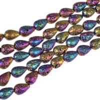Perles de lave multicolor, lave volcanique, larme, Placage coloré, DIY, couleurs mélangées Vendu par brin