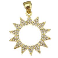 Cubic Zirconia Micro Pave Brass Pendant, fashion jewelry & micro pave cubic zirconia & for woman, gold Approx 3.5mm [