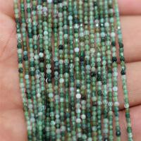 Natürliche grüne Achat Perlen, Grüner Achat, rund, poliert, facettierte, Länge:ca. 38 cm, verkauft von Strang