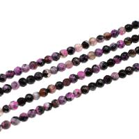 Natürliche Feuerachat Perlen, rund, poliert, facettierte, keine, Länge:ca. 38 cm, verkauft von Strang