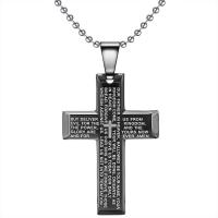 Stainless Steel Jewelry Necklace, Cross, fashion jewelry & for man, black 