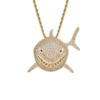 Brass Sweater Chain Necklace, Shark, plated, Unisex & micro pave cubic zirconia Approx 60 cm 