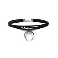 Fashion Choker Necklace, Zinc Alloy, with Velveteen, plated, for woman & multi-strand Approx 11.81 Inch 
