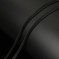 chaîne de gourmette en inox, acier inoxydable, Placage, durable & chaîne de torsion ovale, noire, 4mm Vendu par bobine