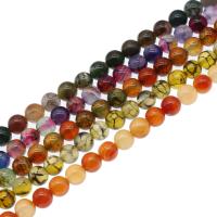 Gemischte Achat Perlen, Streifen Achat, rund, DIY, keine, 6mm,8mm,10mm, Länge:15 ZollInch, verkauft von Strang