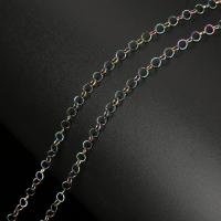 Rolo cadena del acero inoxidable, chapado en colorido, Sostenible & cadena Rolo, 3x0.3mm, 10m/Carrete, Vendido por Carrete