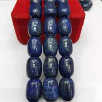Perles de pierre lasurite naturelles, Lapis lazuli, tambour, poli, normes différentes pour le choix, bleu Environ 15 pouce, Vendu par brin