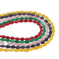 Gemischte Achat Perlen, oval, DIY & facettierte, keine, 14x10x5mm, Länge:15 ZollInch, verkauft von Strang