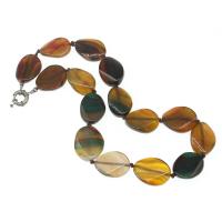 Miracle Agate Necklace, Round, for woman, mixed colors Approx 45 cm 