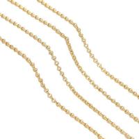 Латунные цепочки -Роло, Латунь, плакирован золотом, разный размер для выбора, продается м