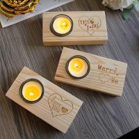 Wood Candle Holder, with Zinc Alloy, plated, for home and office & durable 