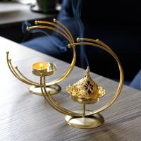 Iron Candle Holder, plated, durable & hardwearing & Corrosion-Resistant, golden 