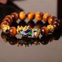 Bracelets en pierres oeil de tigre, bijoux de mode & unisexe & normes différentes pour le choix, Vendu par brin