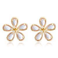 Cubic Zircon Brass Earring, plated, for woman & with cubic zirconia 