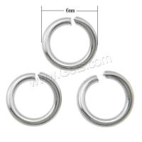 Messing öffnen Sprung Ring, Kreisring, plattiert, keine, 6x1.0mm, ca. 9160PCs/kg, verkauft von kg