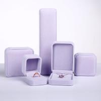 boîtes à bijoux en velours, velours de coton, avec EVA, normes différentes pour le choix, violet, Vendu par PC