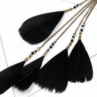 Fashion Feather Earring , Zinc Alloy, with Feather, for woman 110mm 