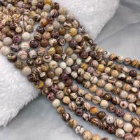 Zebra-Jaspis Perle, Zebra Jaspis, rund, gemischte Farben, Länge:14 ZollInch, verkauft von Strang