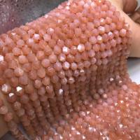 Natural Moonstone Beads, Orange Moonstone, Polygon, polished, DIY & faceted, pink, 6mmuff0c8mmuff0c10mm cm 