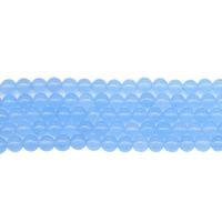 Синий халцедон, Круглая, полированный, DIY, голубой, длина:15 дюймовый, продается Strand