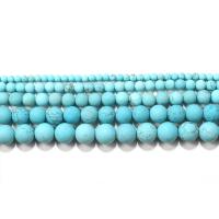 Natural Turquoise Beads, Round, polished, DIY & matte, blue cm 