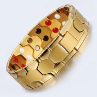 Stainless Steel Healing Bracelets, with Titanium Steel & Hematite, Unisex, golden 
