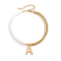 Collier de perles en plastique, aluminium, avec perle & aluminium, pour femme, plus de couleurs à choisir, 27mm .7 pouce, Vendu par PC