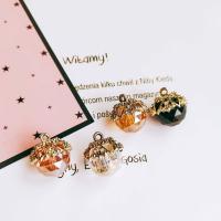 Crystal Zinc Alloy Pendants, with Crystal, gold color plated, faceted Approx 