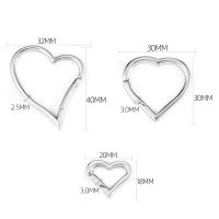Stainless Steel Jewelry Clasp, 304 Stainless Steel, Heart, polished, silver color 