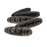 Natural Tibetan Agate Dzi Beads, Drum, DIY, black Approx 3mm 
