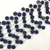 Perles de pierre lasurite naturelles, Lapis lazuli, Rose, gravé, DIY, bleu, 12mm cm Vendu par brin