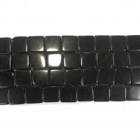 Perles obsidienne noire, Carré, poli, DIY, noire, 16mm cm Vendu par brin