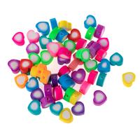 Perles bijoux Fimo , argile de polymère, coeur, Placage, DIY, multicolore Vendu par PC
