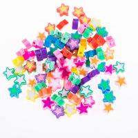 Polymer Clay Jewelry Beads, Star, plated, DIY, multi-colored, 10mm 